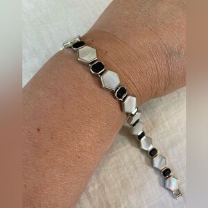 Lia Sophia‎ Mother of Pearl & Onyx Inlay Bracelet